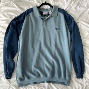 Reebok Blue Long Sleeve Polo Shirt